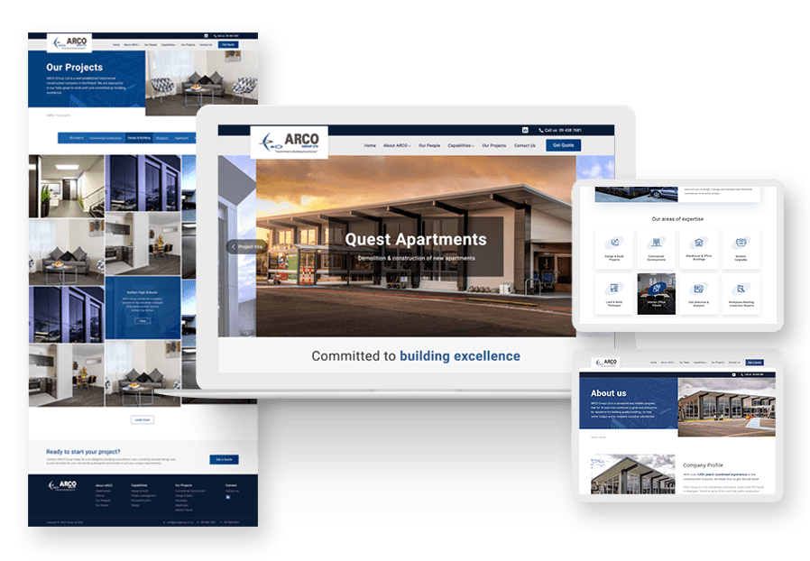 Nomblan created the website for construction company ARCO to present their services